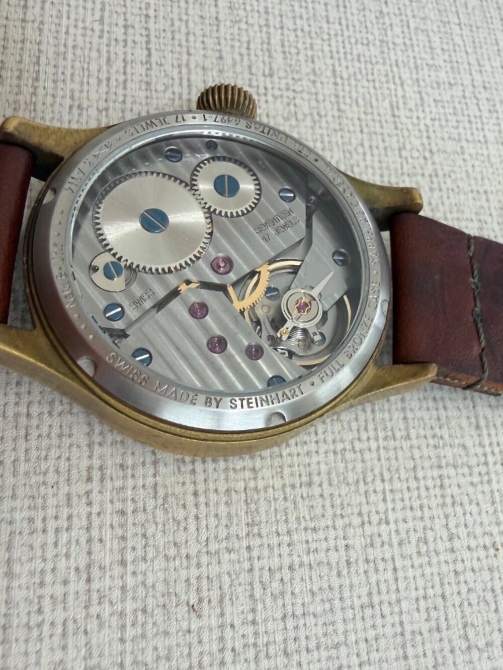 STEINHART Pilot Nav B-Uhr MANUAL WIND ETA 6497 Stainless Steel 44mm Bronze Watch - Picture 7 of 11